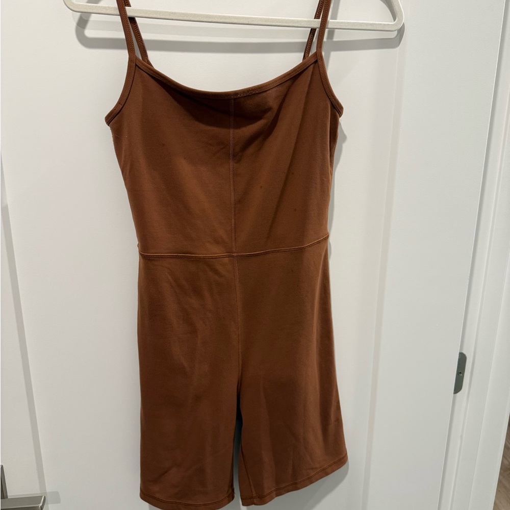 Aritzia Wilfred Brown Bike Short Romper
